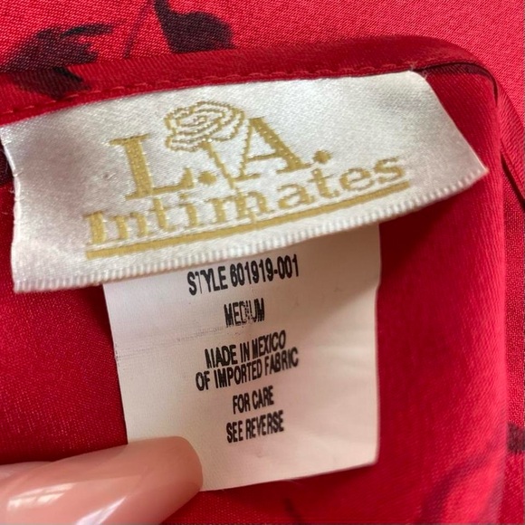 SOLDVintage red floral satin slip dressSOLD - Picture 4 of 8